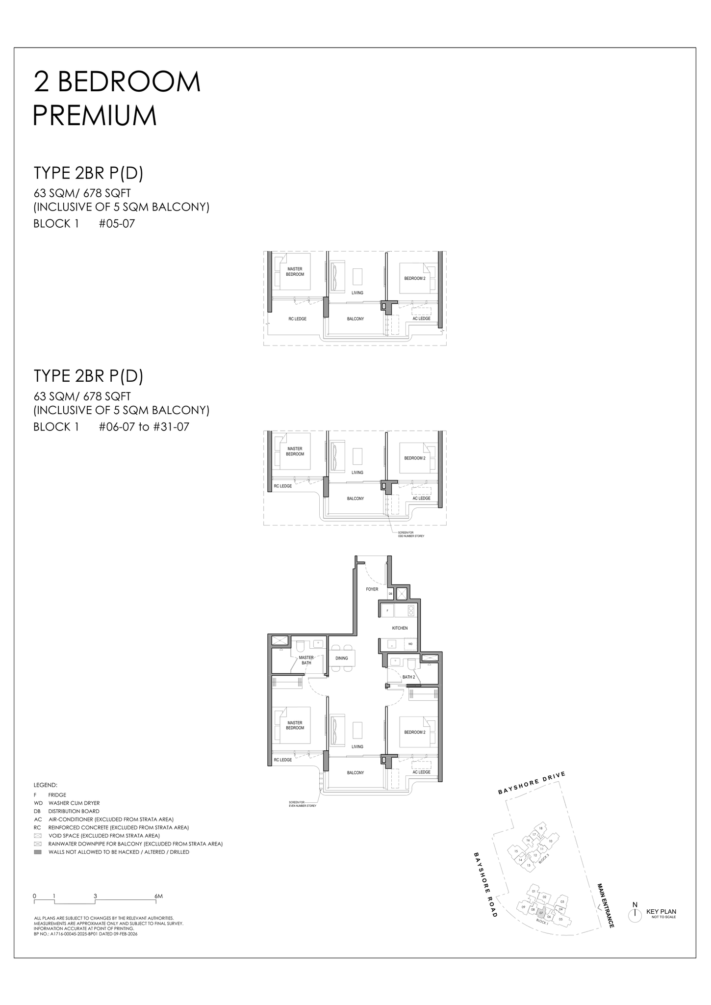 Type 2BR P (D) floor plan, 2 Bedroom Premium, 678 sq ft, Vela Bay
